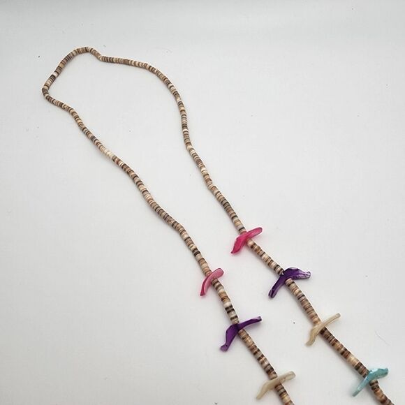 MOP Fetish Bird & Shell Heishi Beads Glasses Chain - Picture 4 of 5